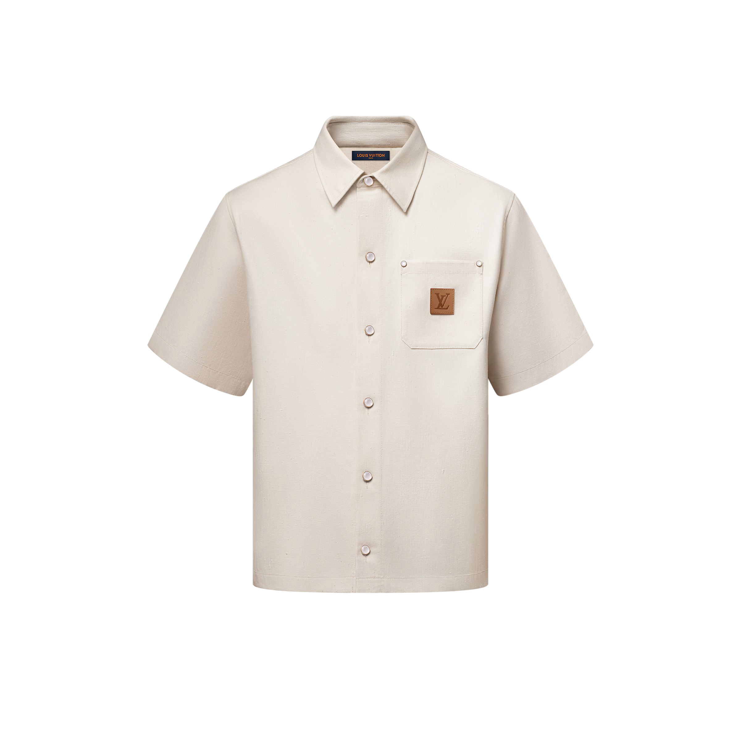LV 1AHCHX Fashion Show Silk-Blend Short-Sleeved Shirt