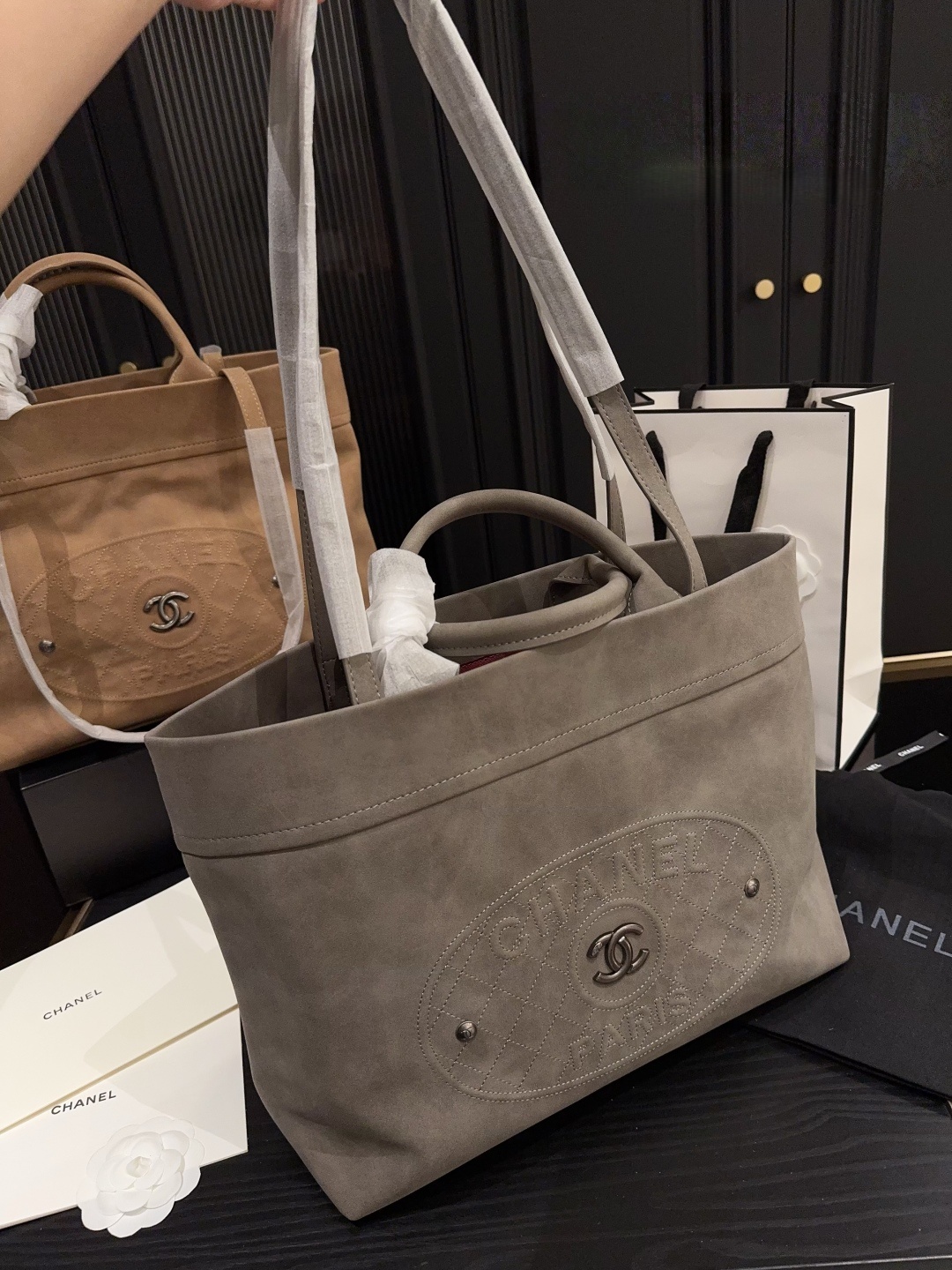 Chanel Suede Tote Bag