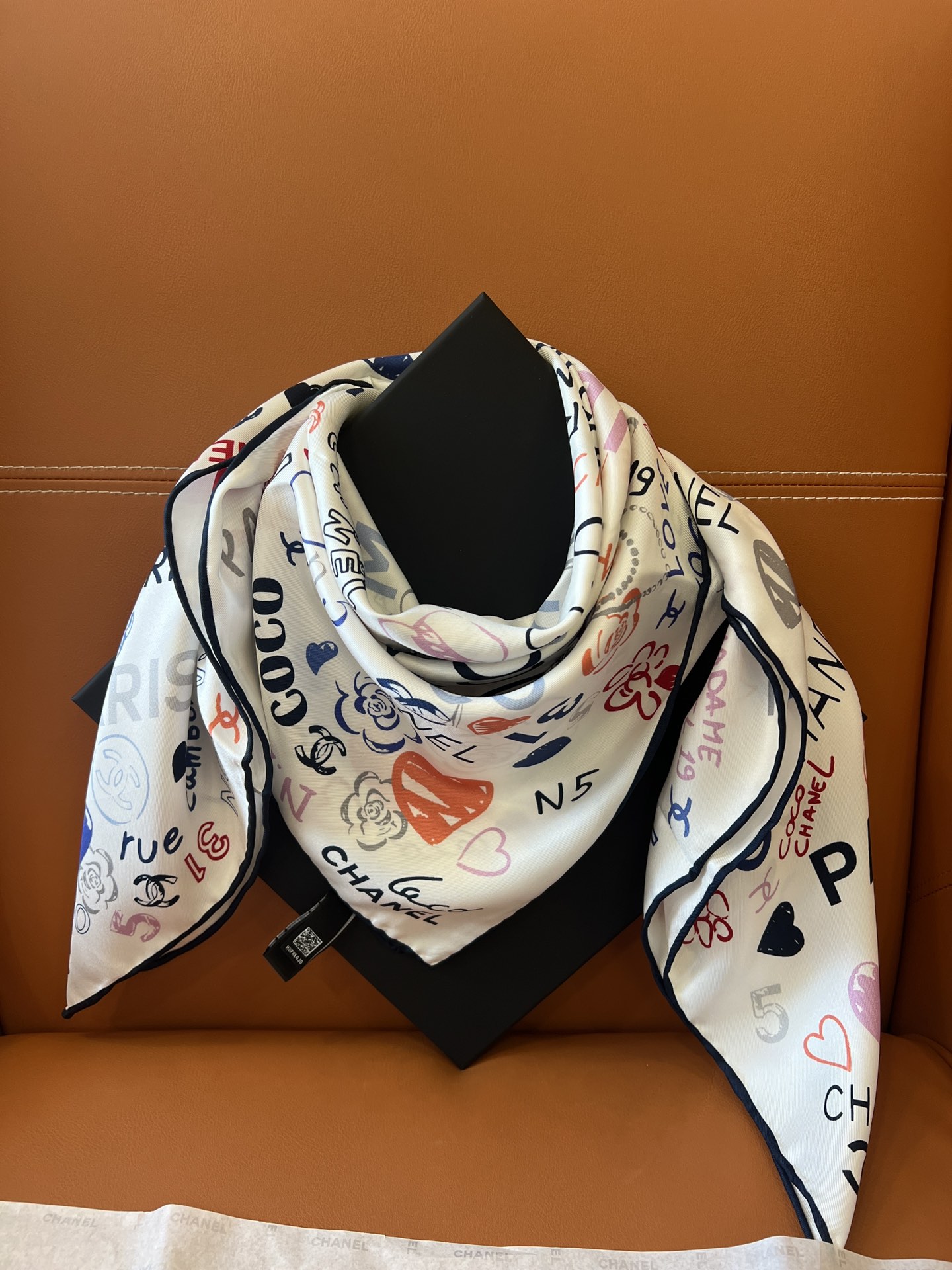 chanel scarf white