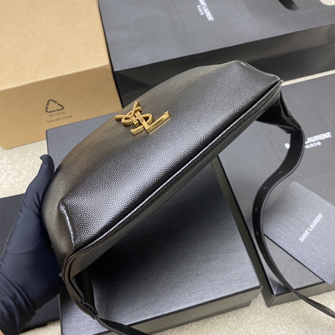 Black Pebble Texture/Gold (Waist Bag)