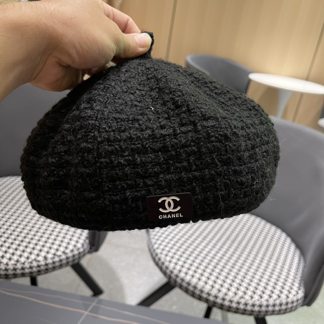 Chanel2024 beret-Black