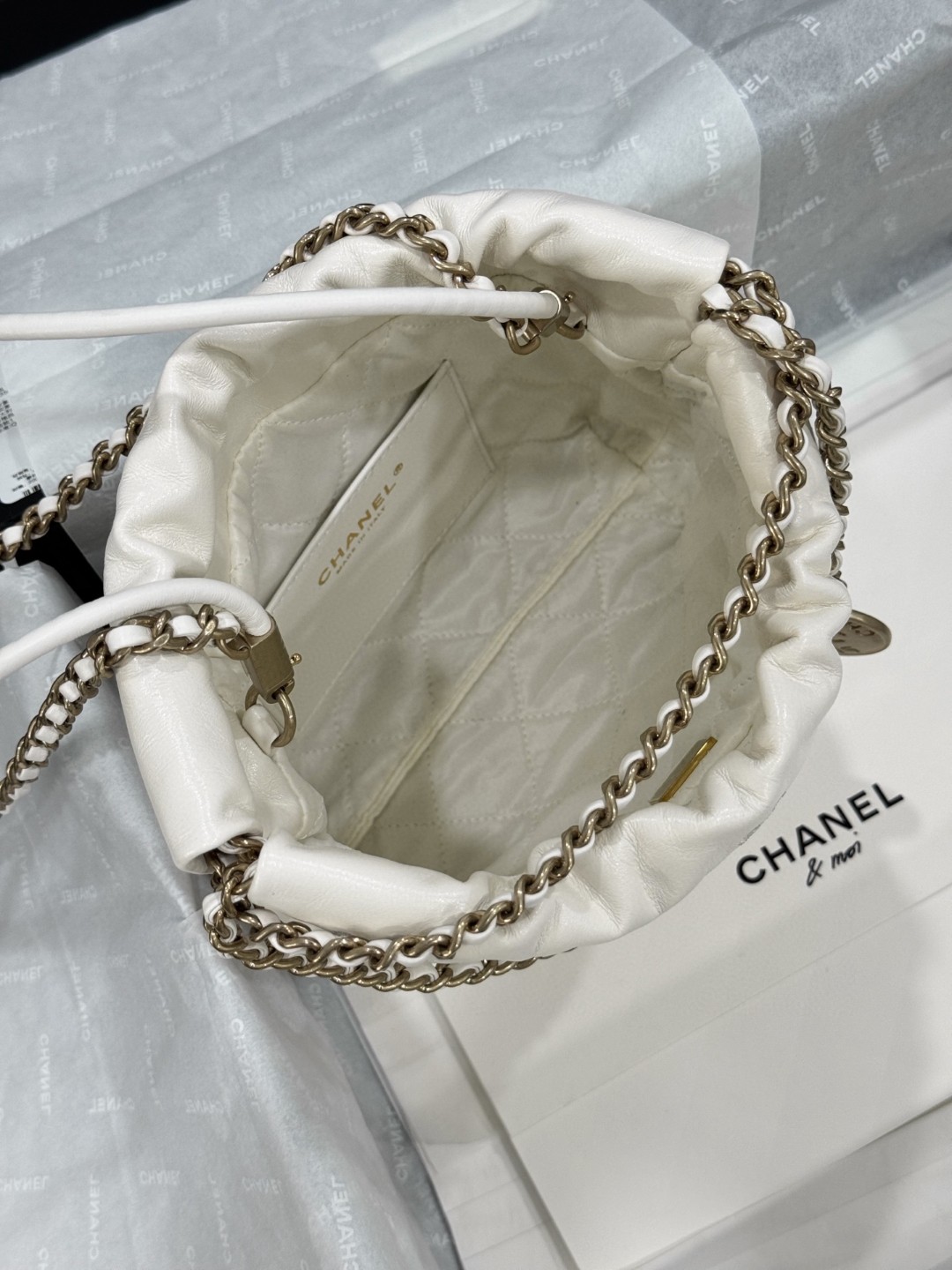Chanel 25P White Mini Coco Handle