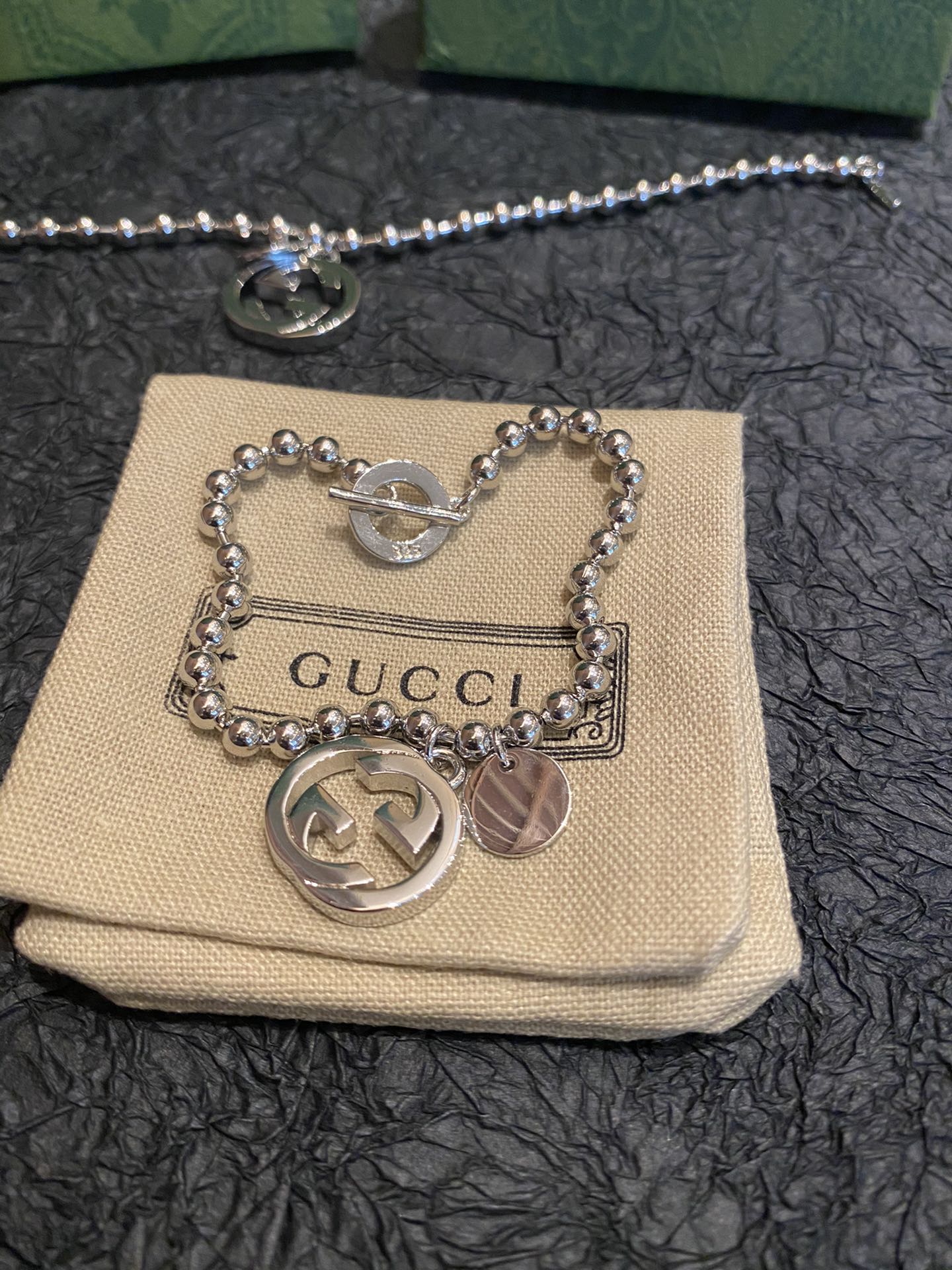 Gucci interlocking enamel double G bracelet