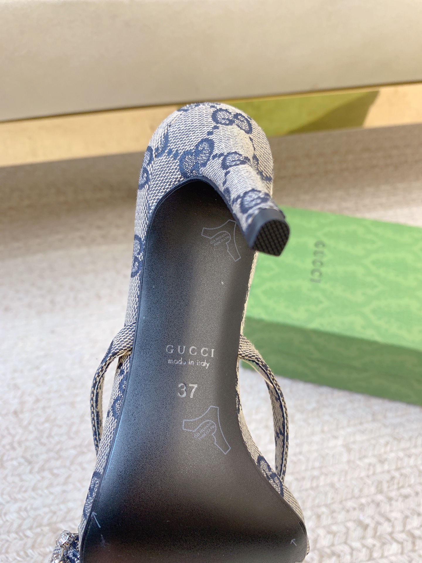 GUCCI Crystal Chain Stiletto Sandals