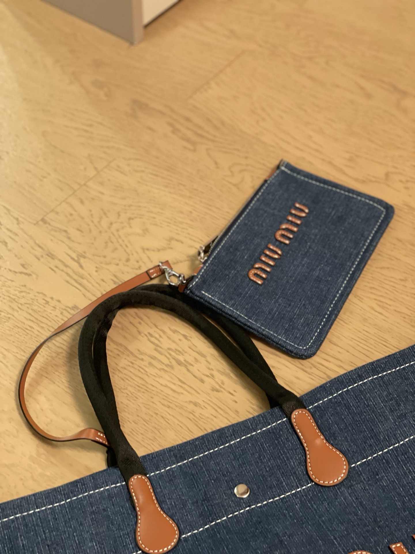 MiuMiu Denim Shopping Tote: A Symphony of Colors