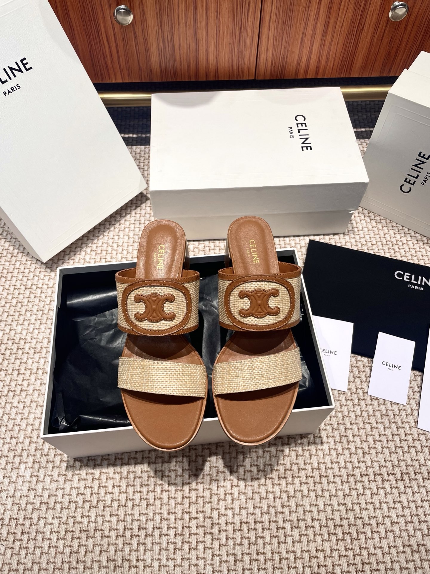CELINE 2025 New Leather-Sole Sandals