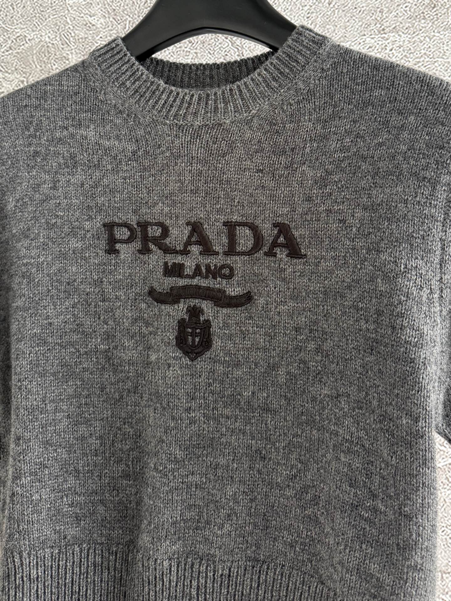 PRADA Logo-Embroidered Cashmere-Blend Sweater