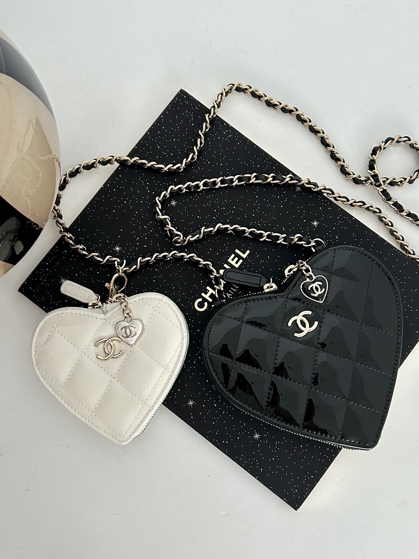 Chanel Patent Leather Heart-Shaped Twin Bag