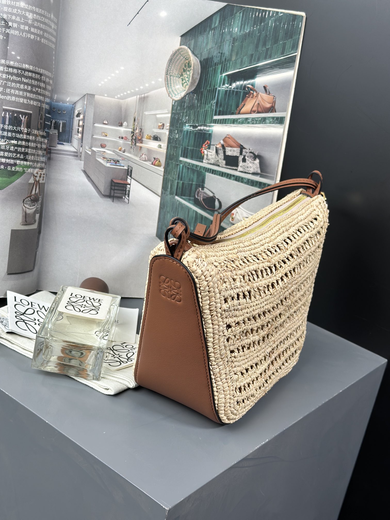 LOEWE Hammock Hobo Raffia Tote