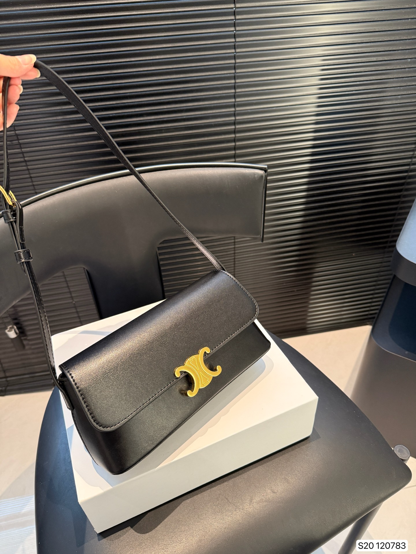 Celine SHOULDER BAG CLAUDE IN shiny calfskin