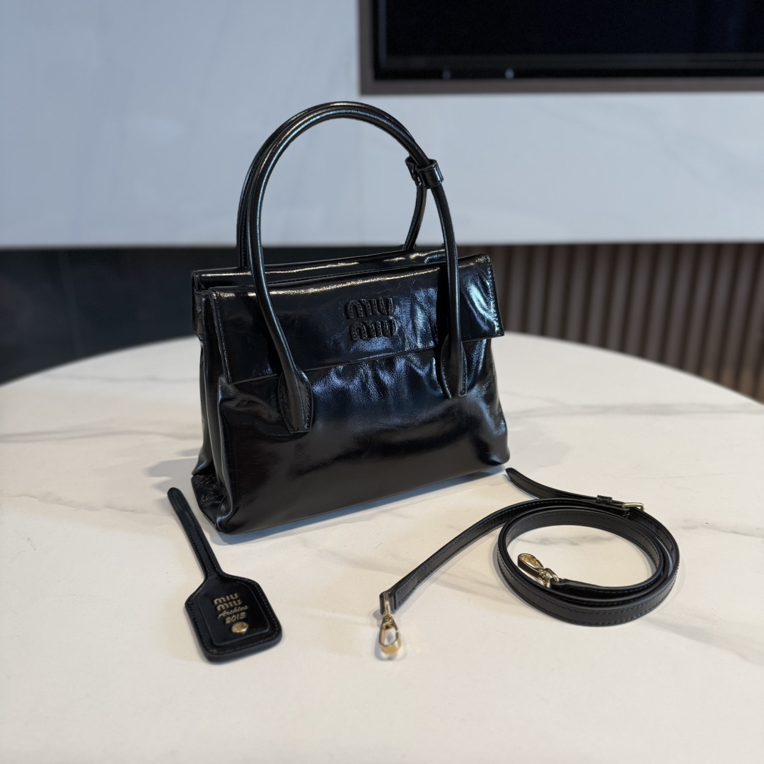 MiuMiu Solitaire shiny leather bag