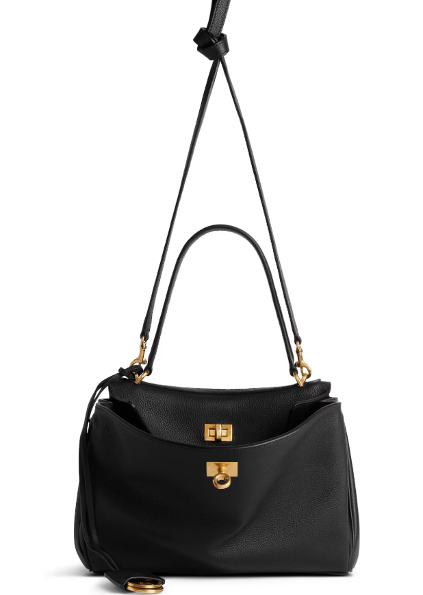 BALENCIAGA Rodeo Handbag Small Grained Calfskin in Black