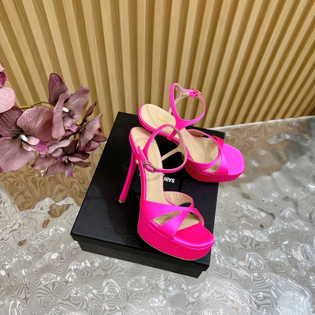 Saint Laurent high-heeled sandals-pink