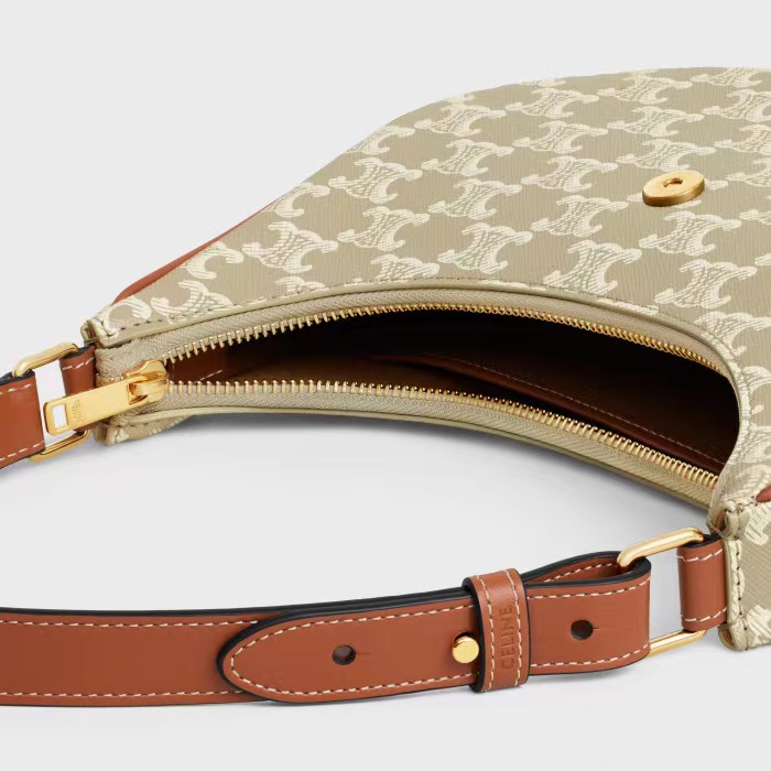 MEDIUM AVA TRIOMPHE BAG IN TRIOMPHE CANVAS AND CALFSKIN GREGE