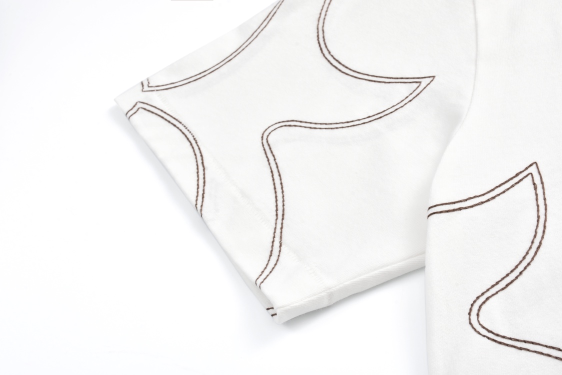 LV boot thread embroidery crew neck short sleeve