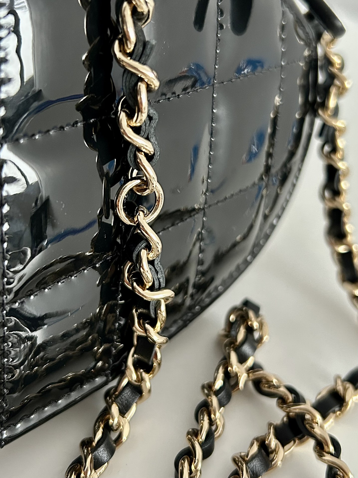 Chanel Patent Leather Heart-Shaped Twin Bag
