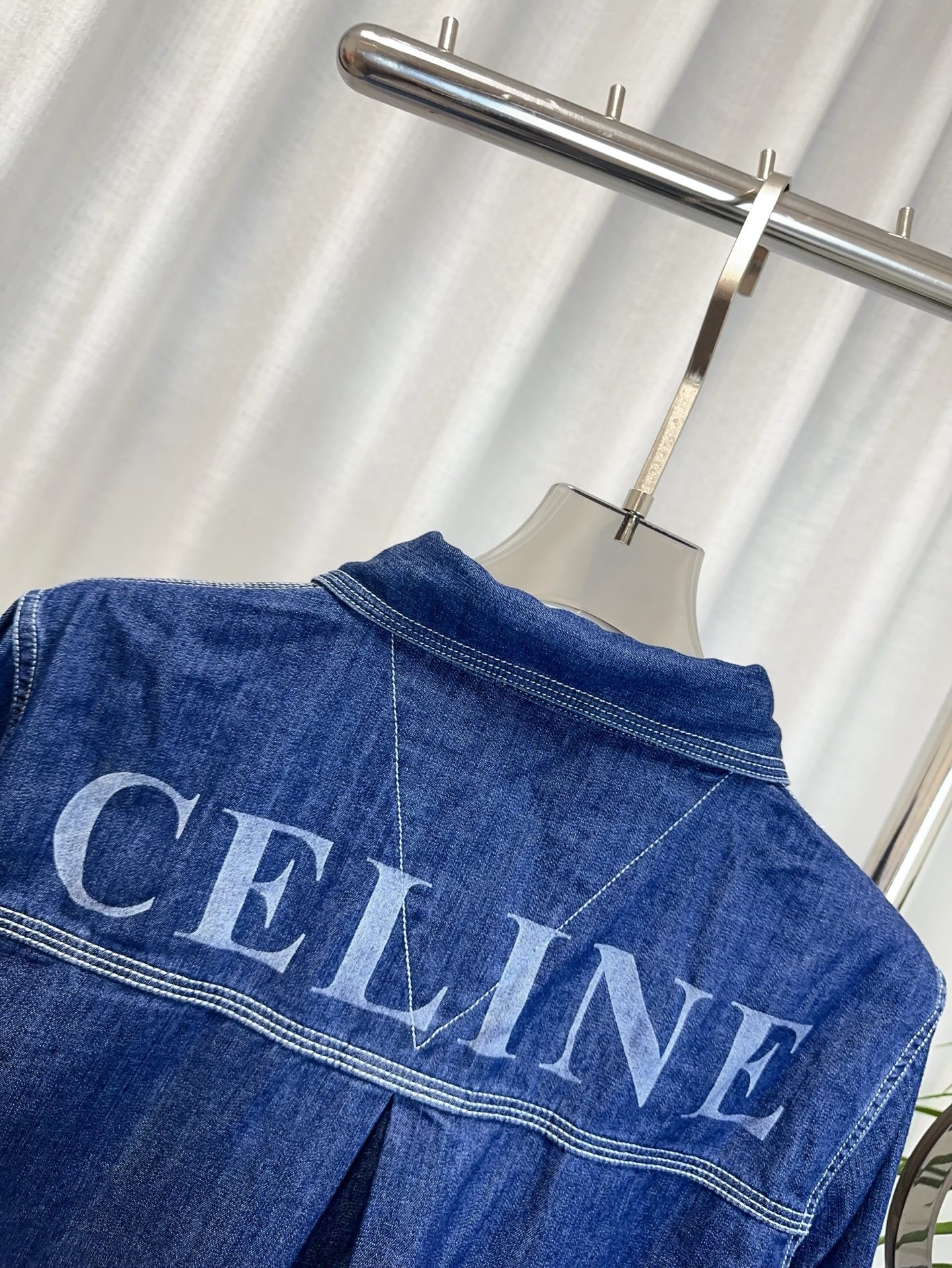 CELINE Denim Embroidered Shirt