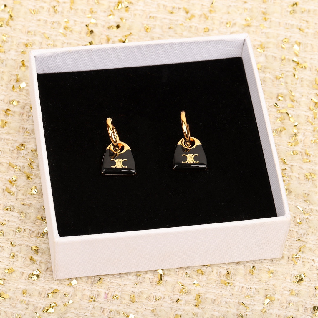C Black bag earrings