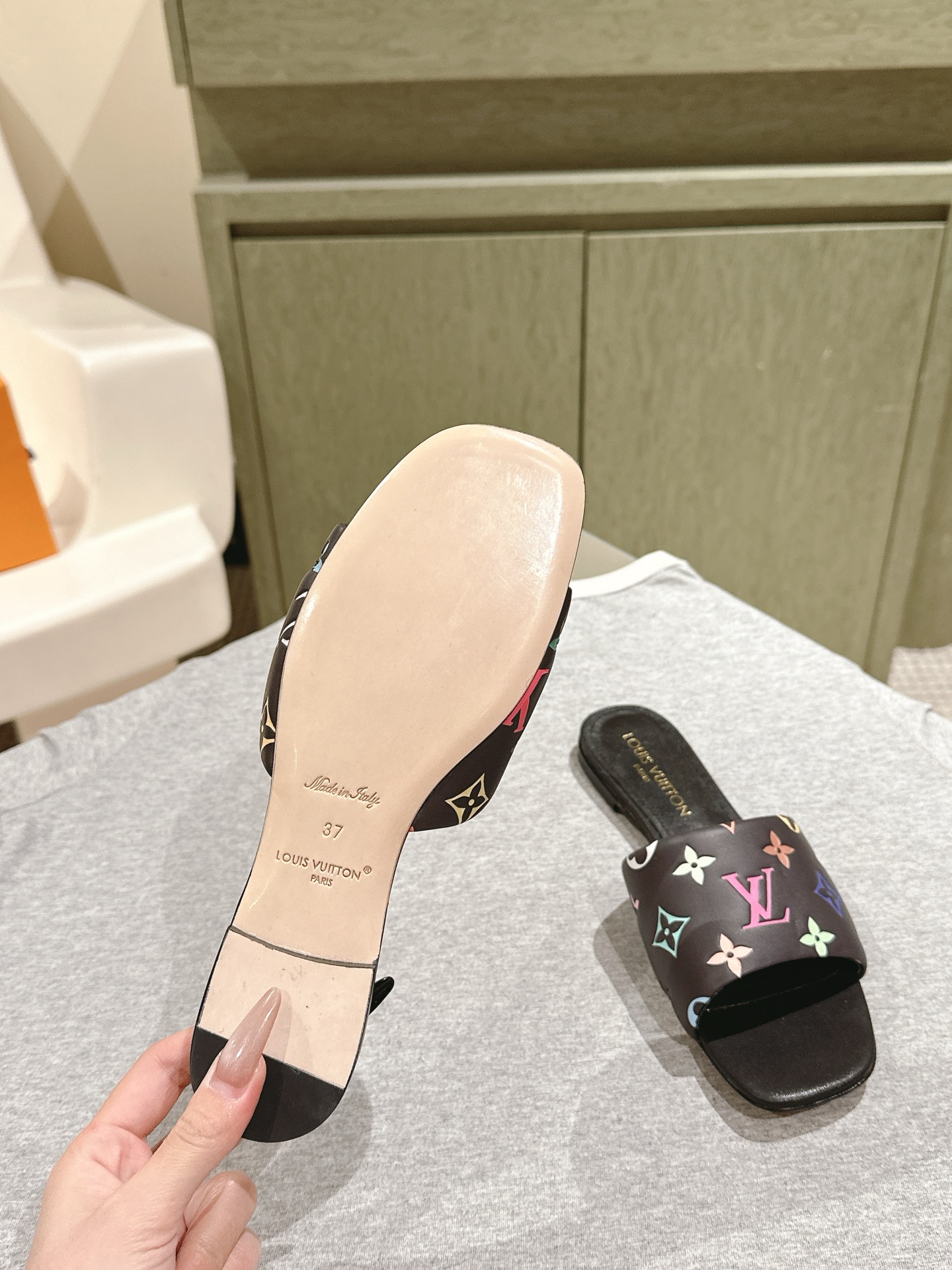 Louis Vuitton Denim Flat Sandals