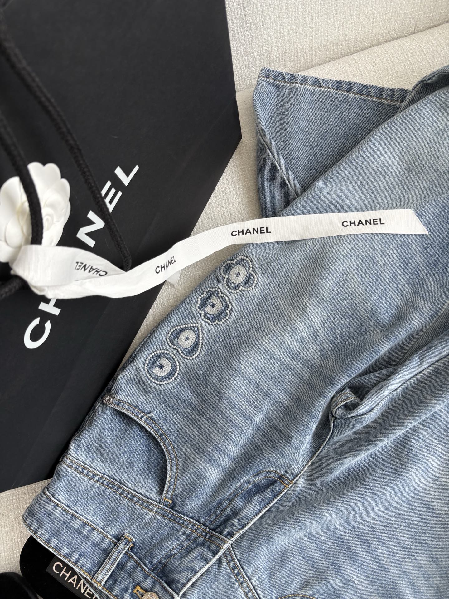 Chane Jeans Embroidered Denim Blue