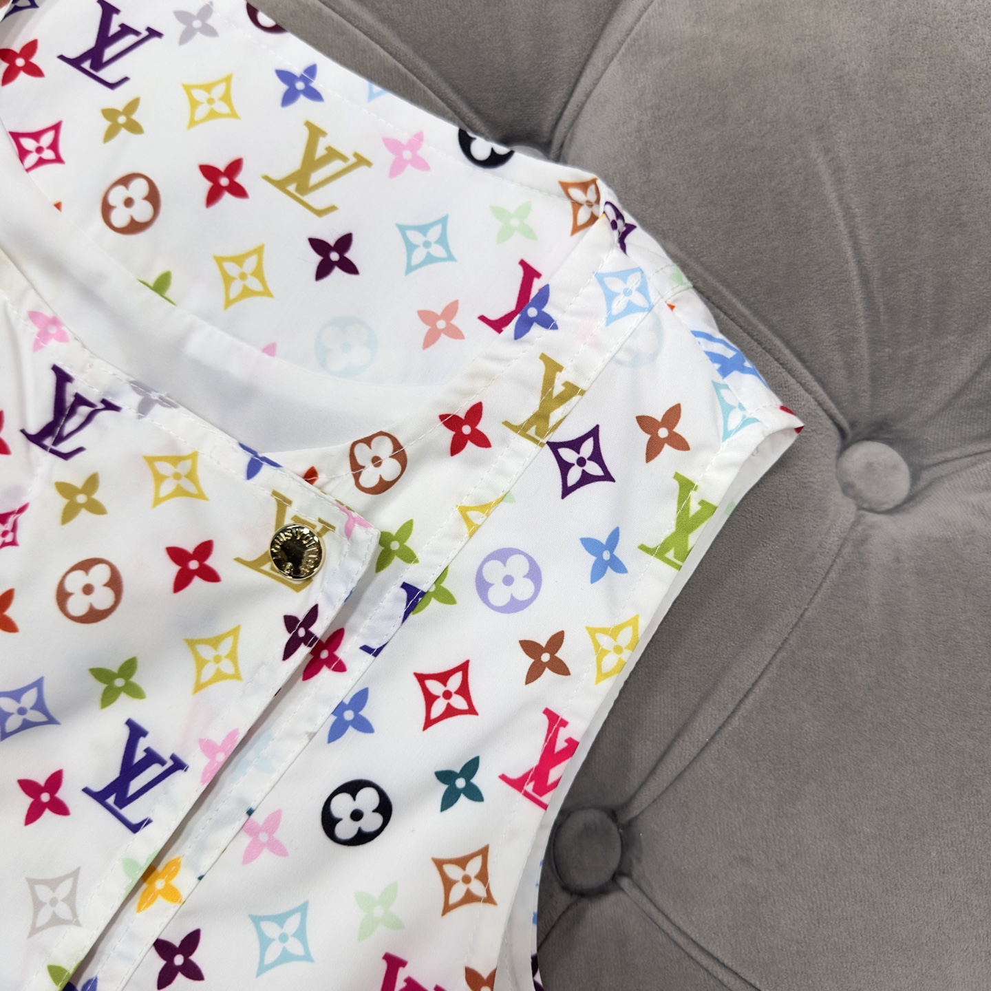 LV High-Waisted Sleeveless Printed Dress｜2025 Spring/Summer Trend