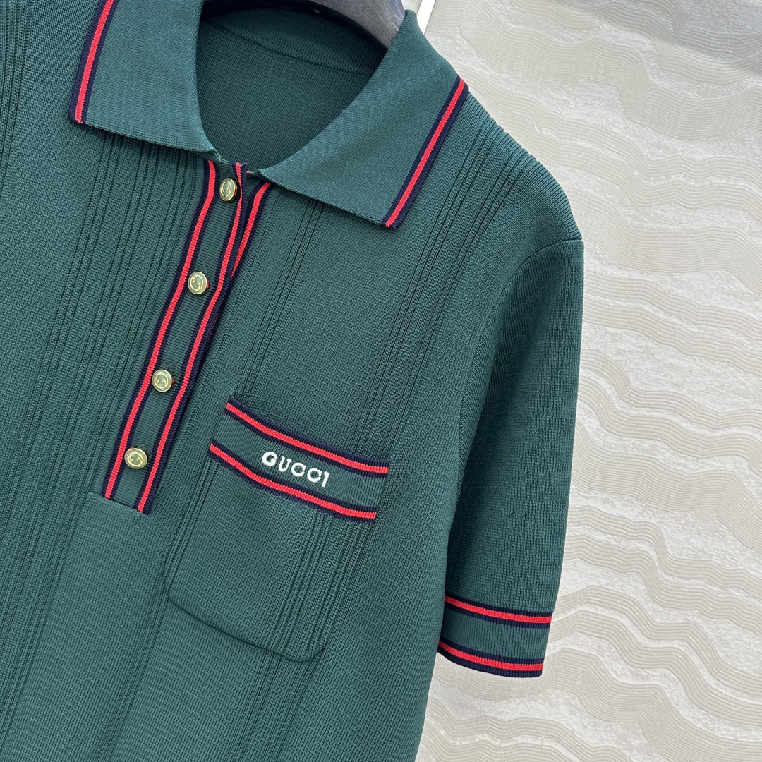 GUCCI Polo shirt with striped trim