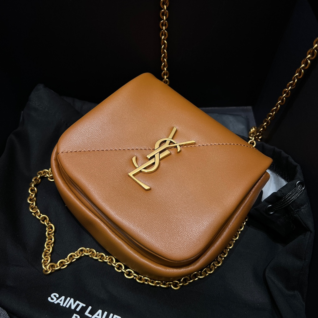 Jamie 4.3 Nano Lambskin Mini Flap Bag in Caramel Color