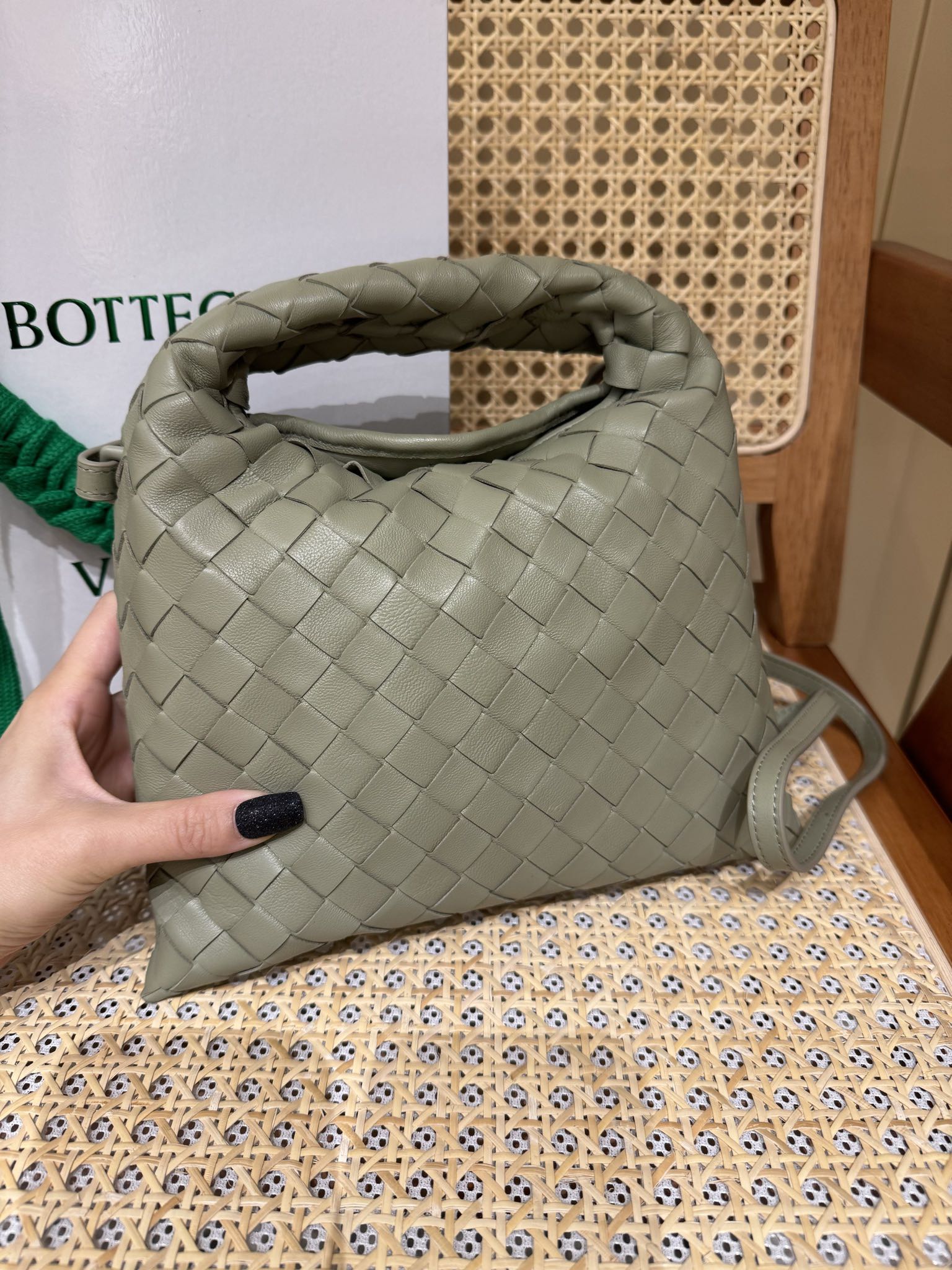 mini Hop crossbody bag Hole stone green