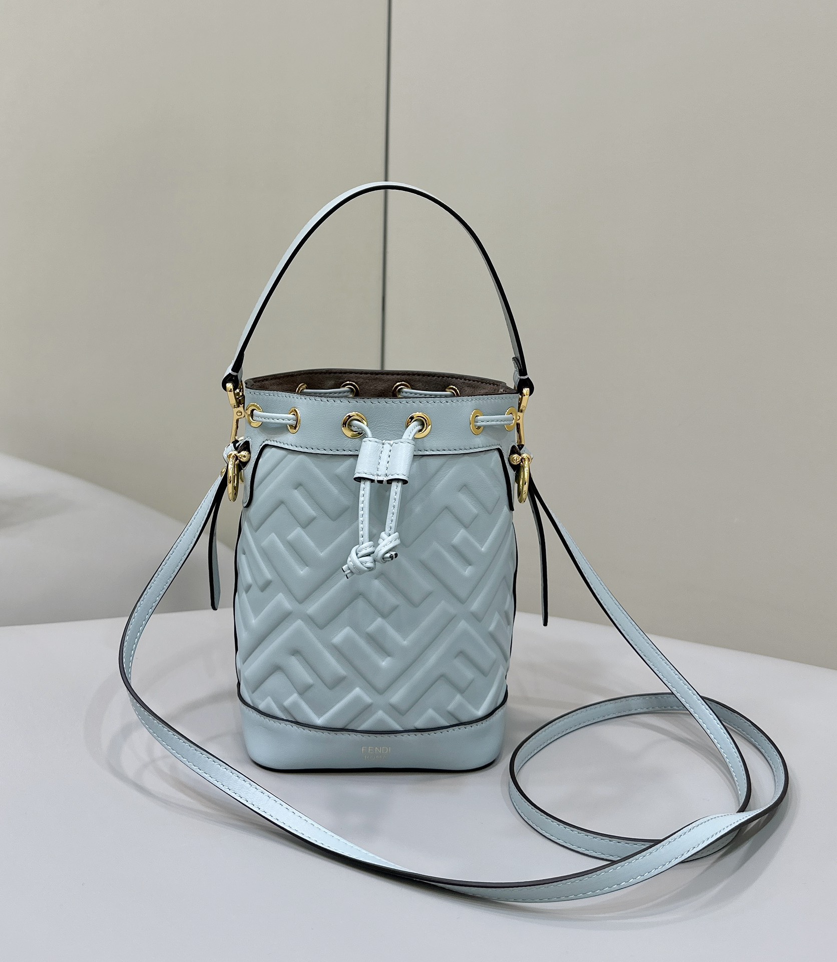 FENDI-Small MON TRESOR Bucket Bag-Blue