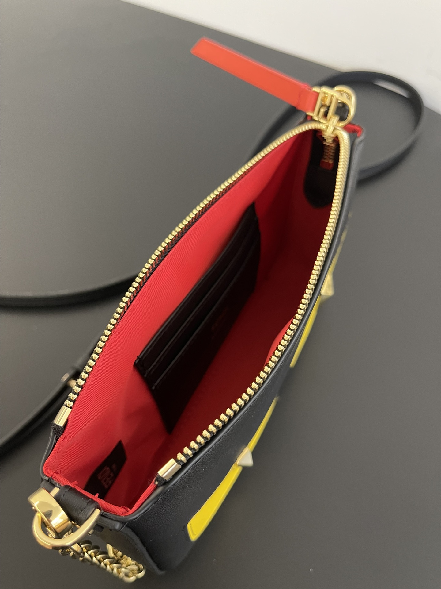 New Baguette Pouch Lunar New Year black leather pouch