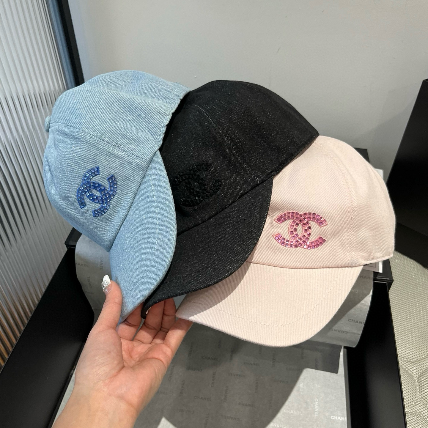 Chanel Diamond-Embellished Baseball Cap
