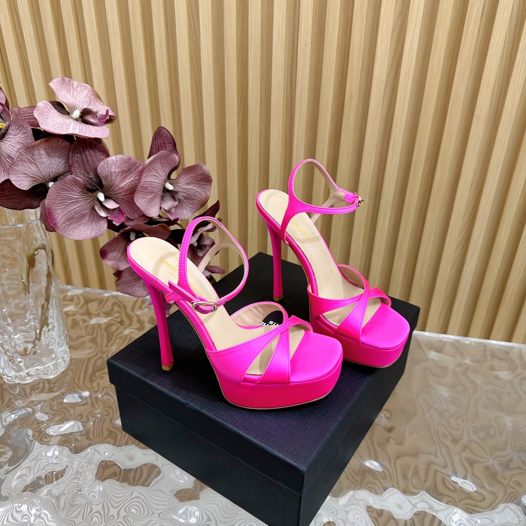 Saint Laurent high-heeled sandals-pink