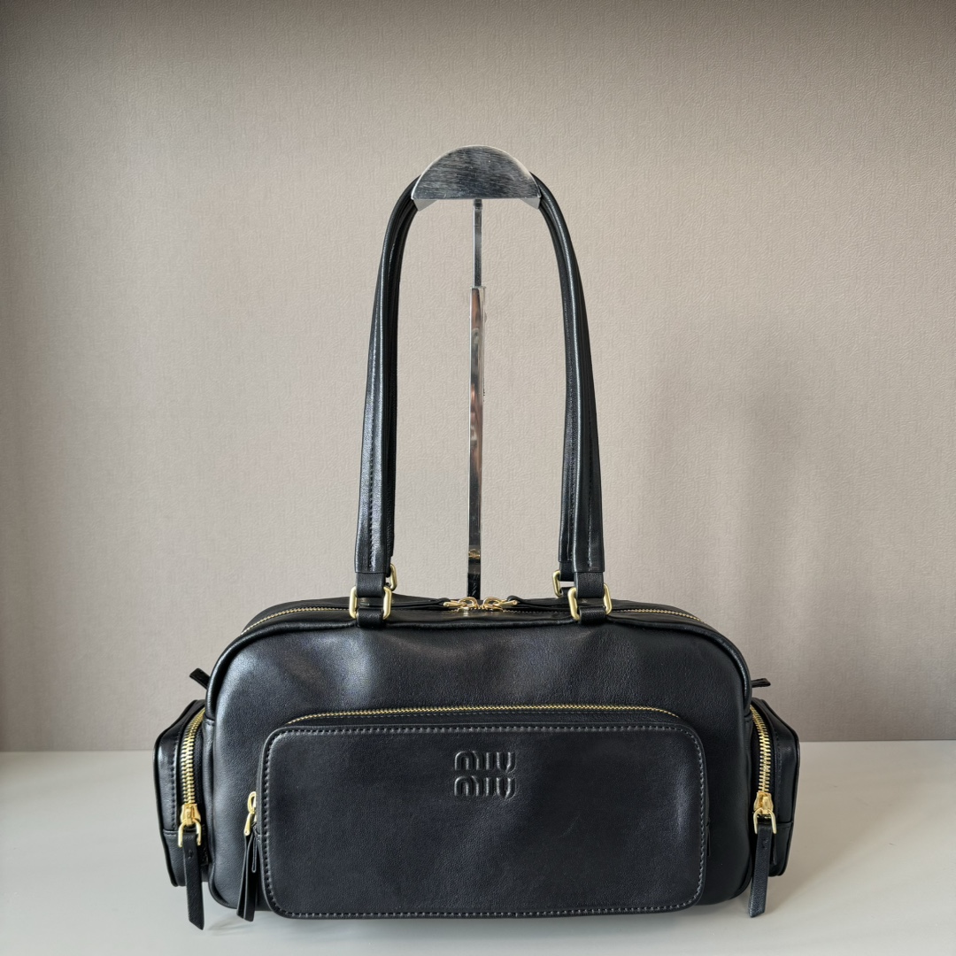 MIUMIU-Pocket washed nappa leather bag