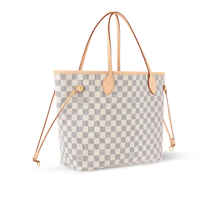 Louis Vuitton N40603 Neverfull MM Rose Ballerine Damier Azur Canvas