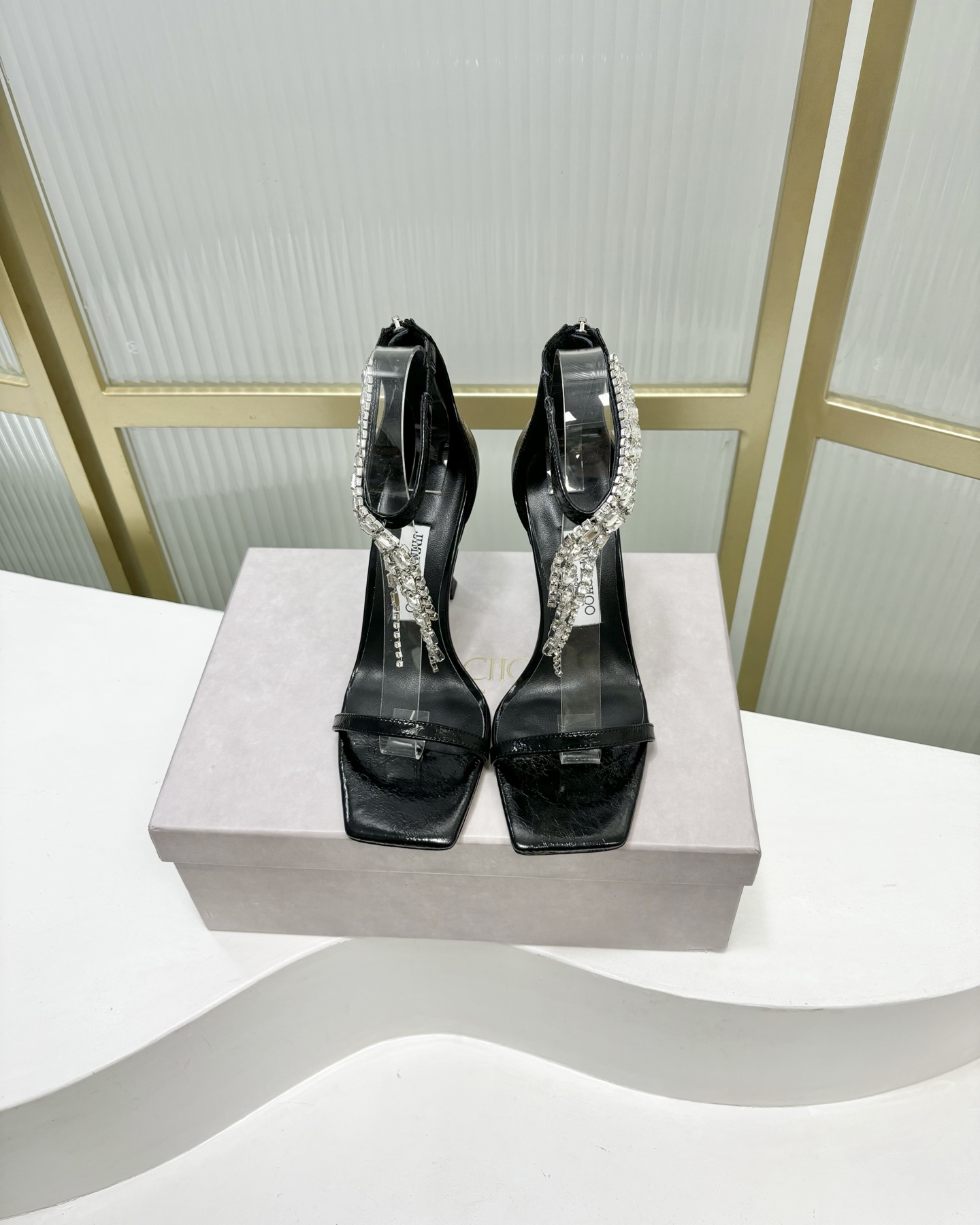 Jimmy Choo JC25 Crystal Fringe Heeled Sandals