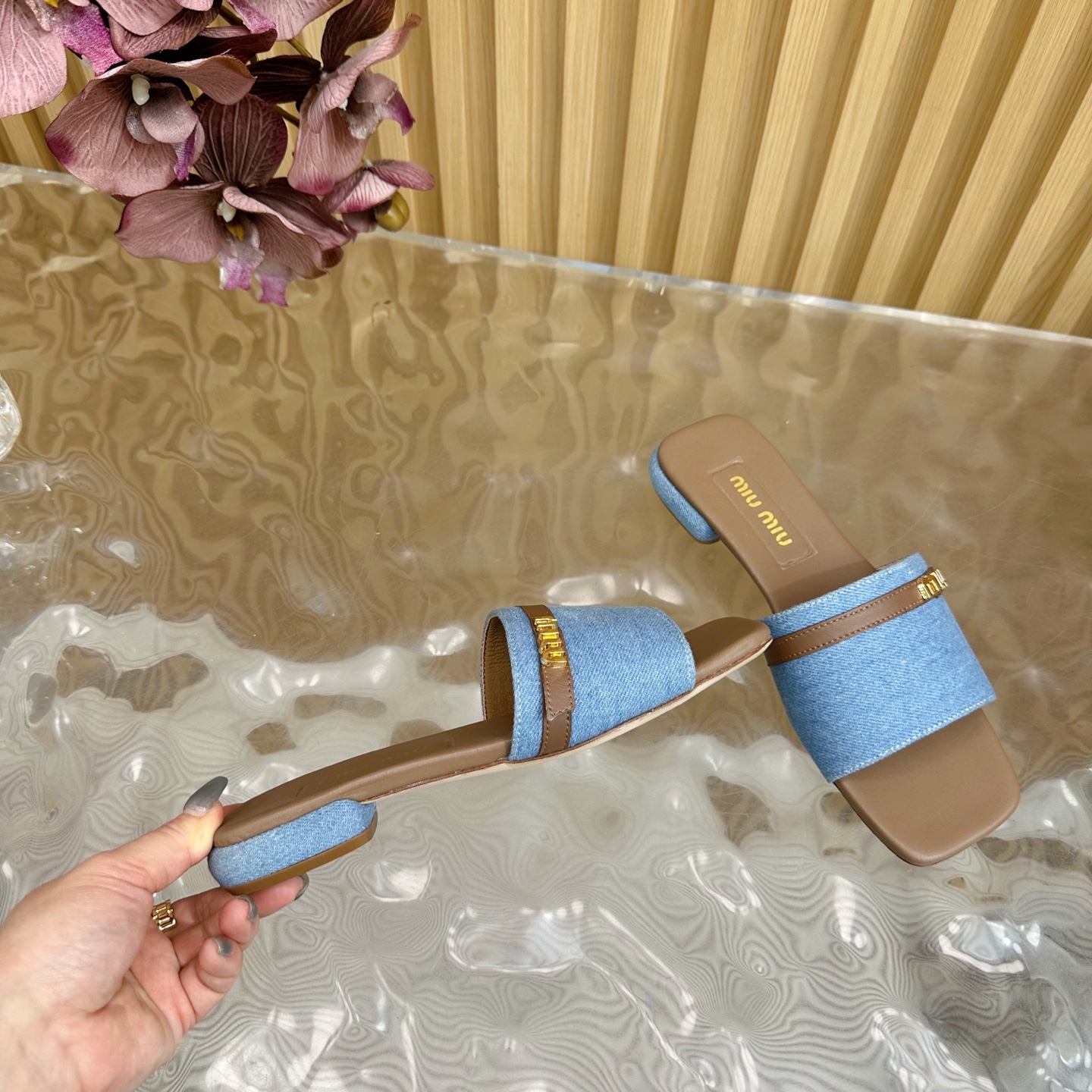 MIU MIU Bow-Embellished Slides