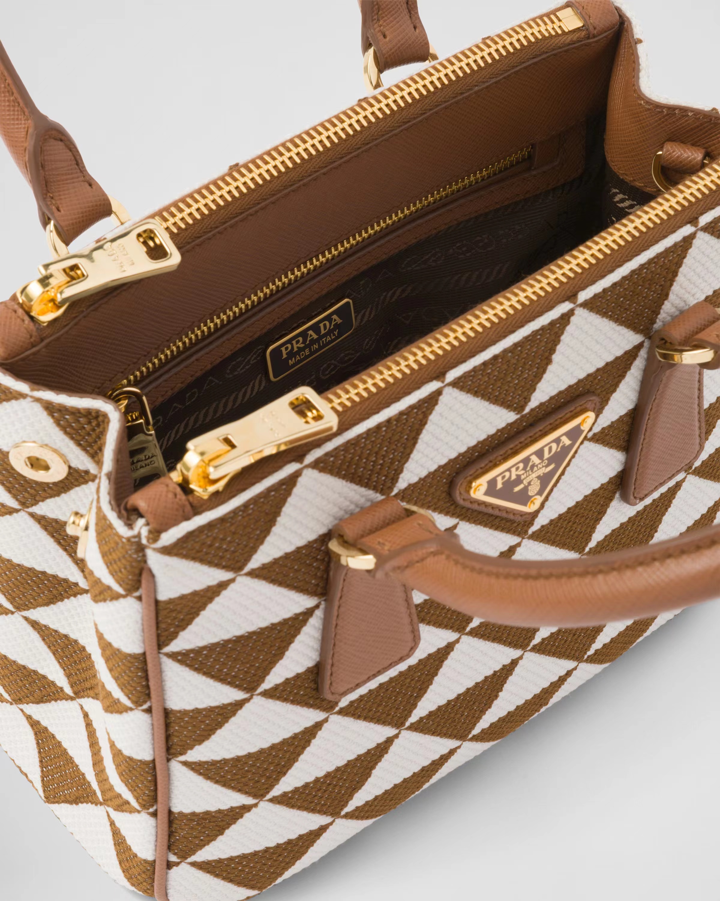 Prada Symbole embroidered fabric mini bag