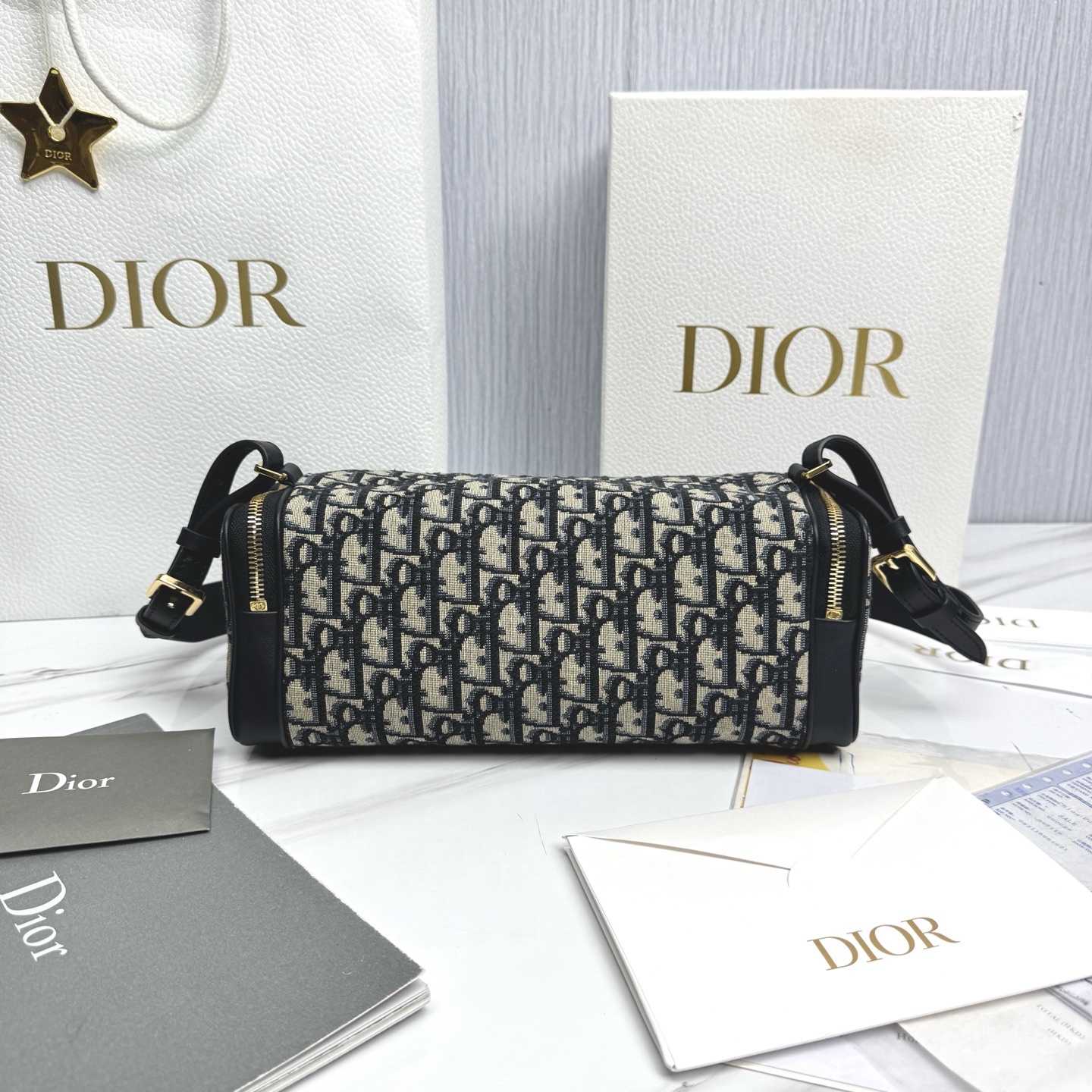 DiorStar East-West Mini Bag in Blue Oblique