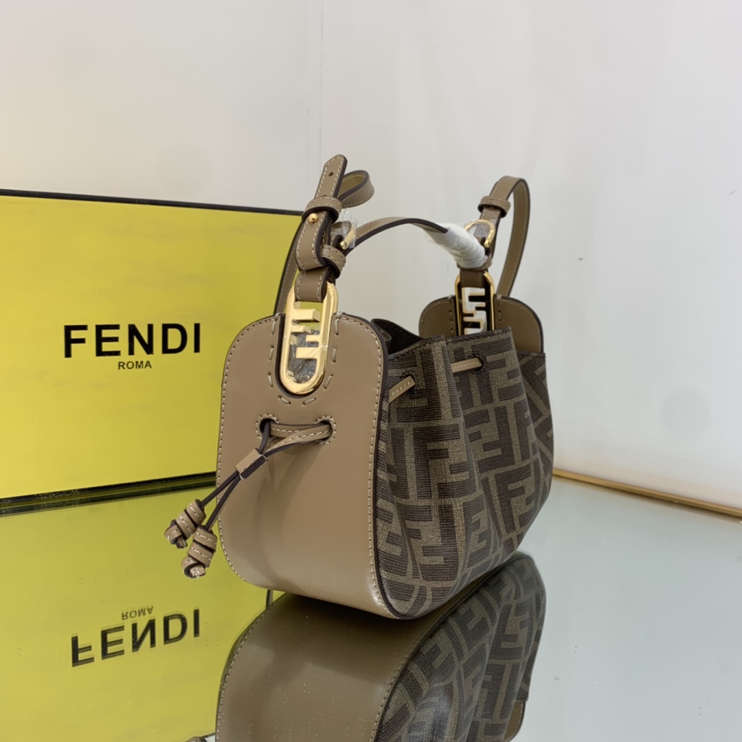 FENDI-Brown FF Fabric Mini Bag