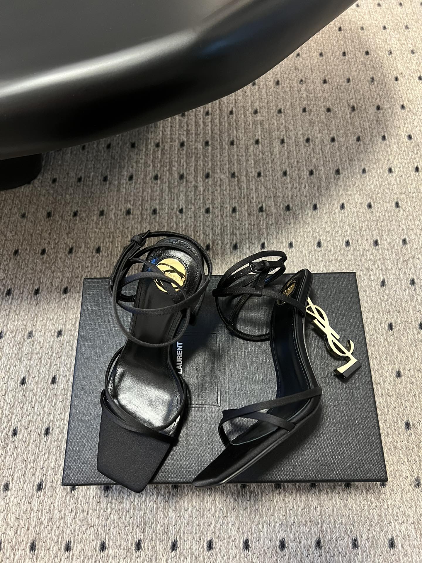 YSL Heel Logo Sandals