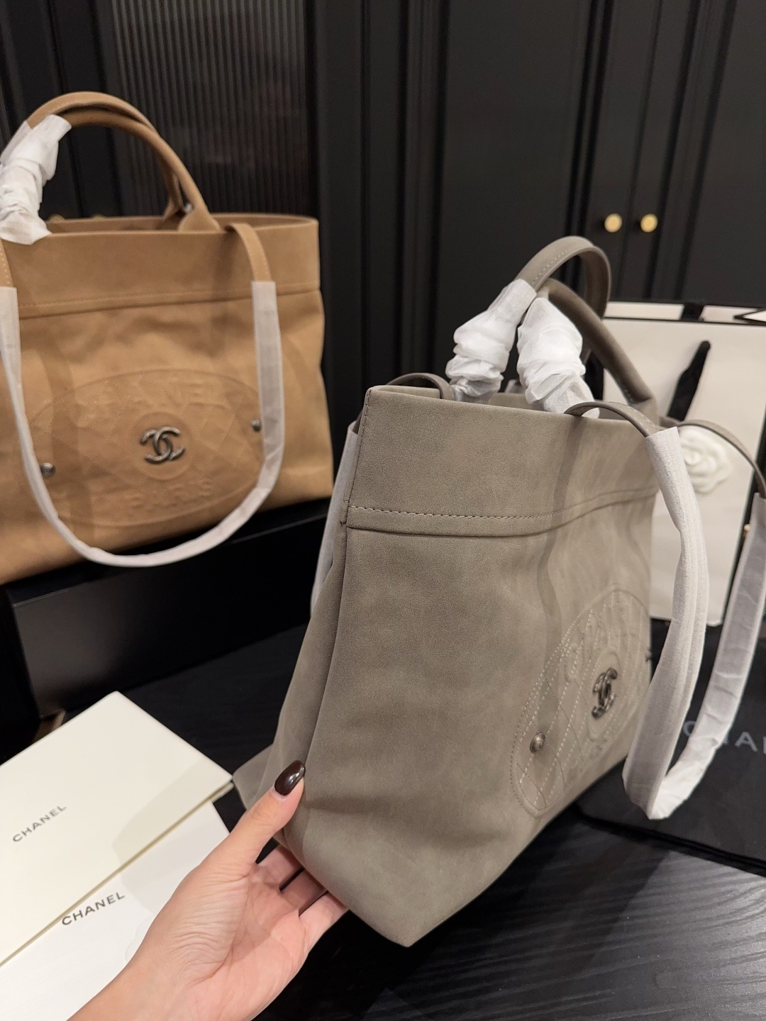 Chanel Suede Tote Bag
