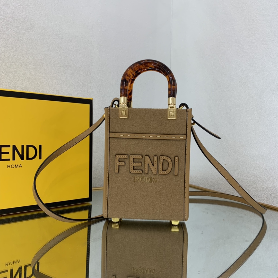 FENDI-Sunshine Mini Tortoise Handle Tote