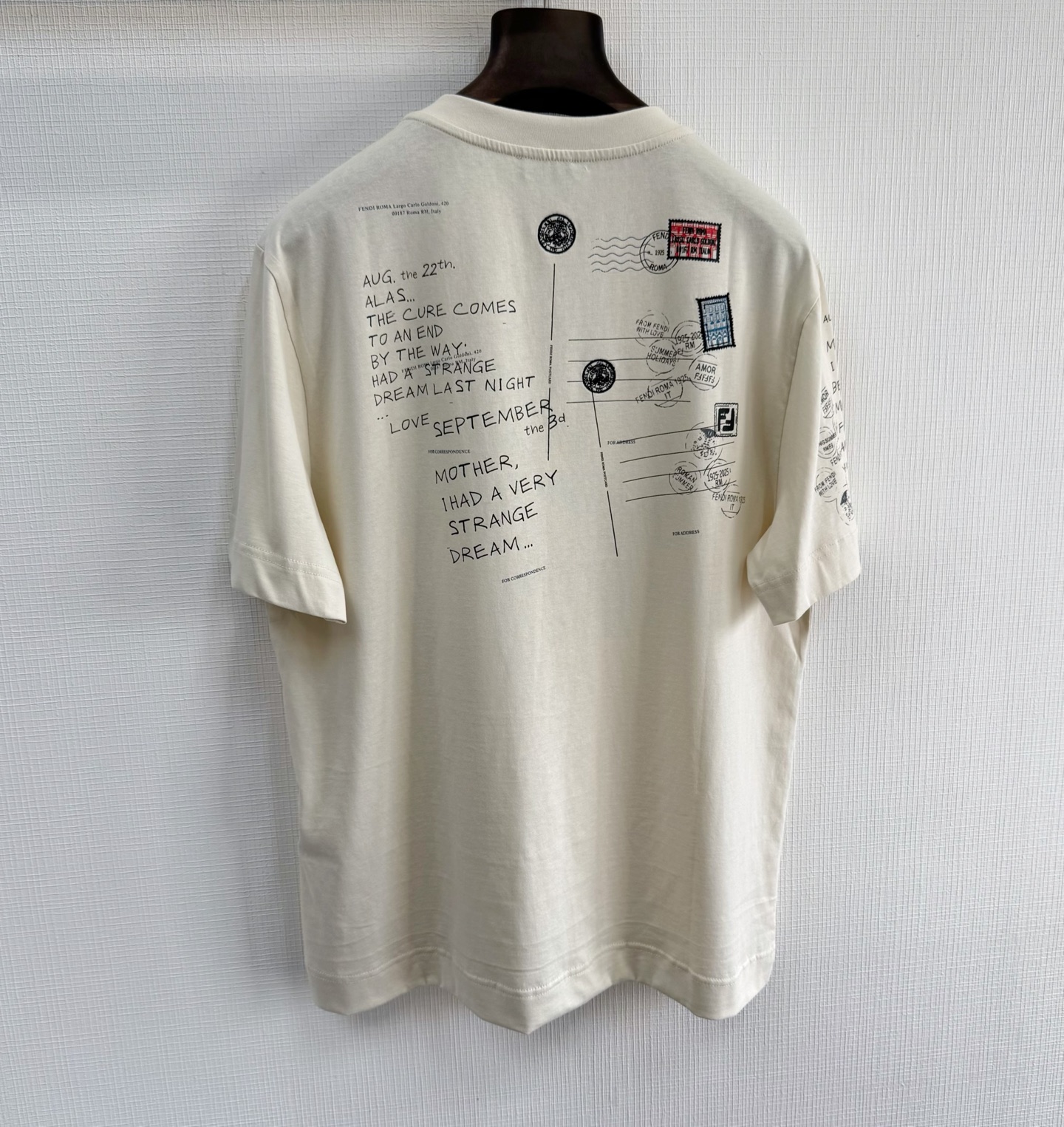 Fendi 25SS Stamp-Inspired Crew Neck T-Shirt