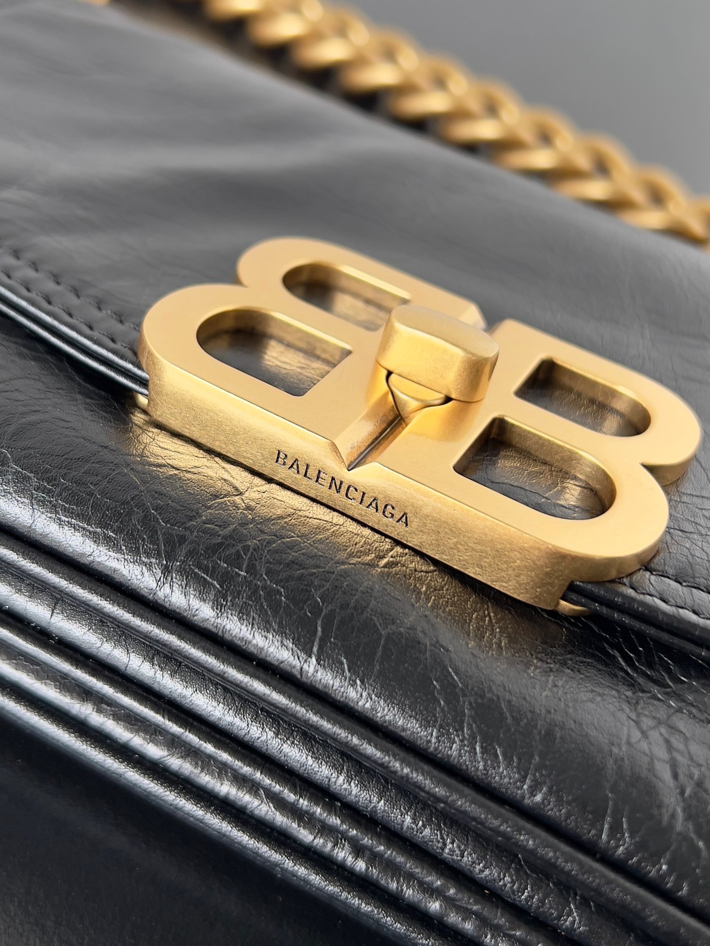 𝐁𝐚𝐥𝐞𝐧𝐜𝐢𝐚𝐠𝐚 bb soft shoulder bag-Gold