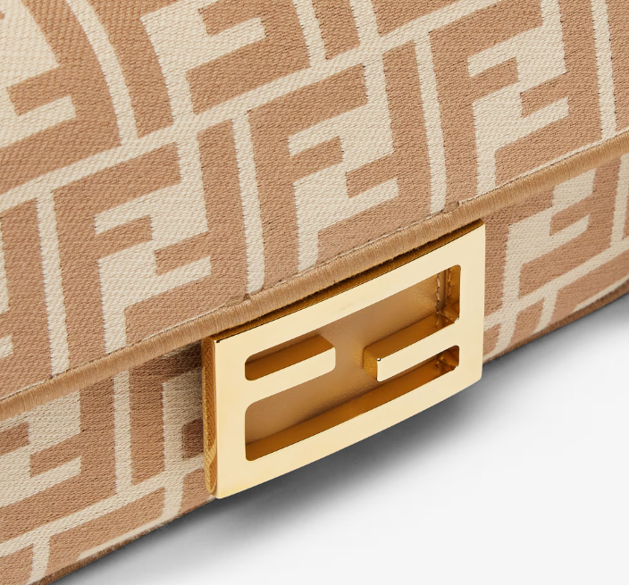 Fendi Baguette Mini Cappuccino FF jacquard fabric bag