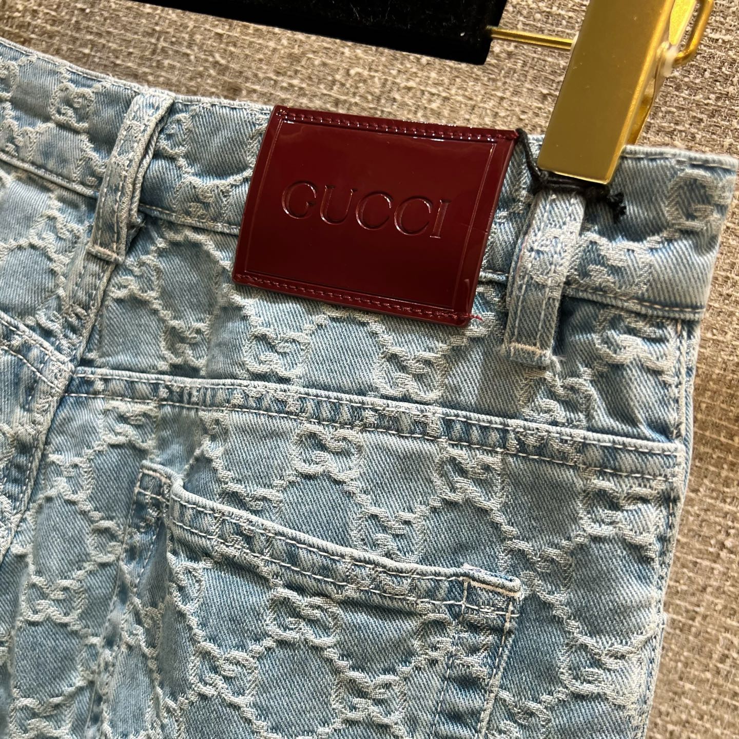 Gucci GG denim jacquard pants