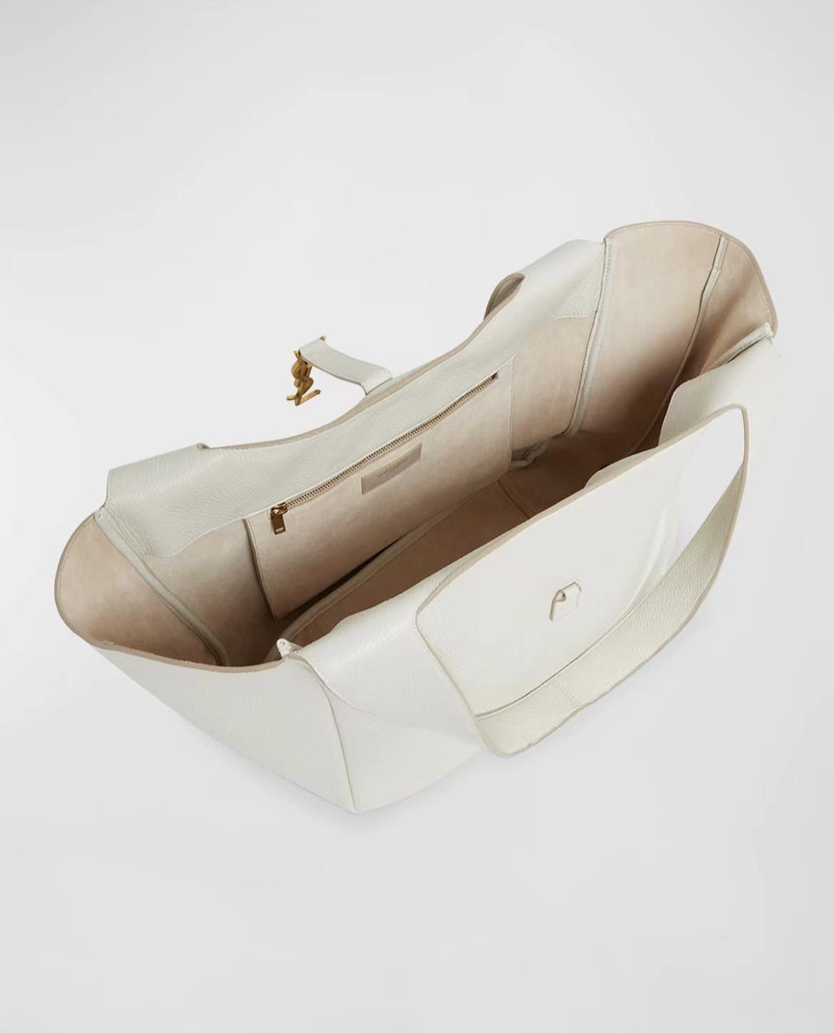 LE 5 À 7 bea in grained leather-White