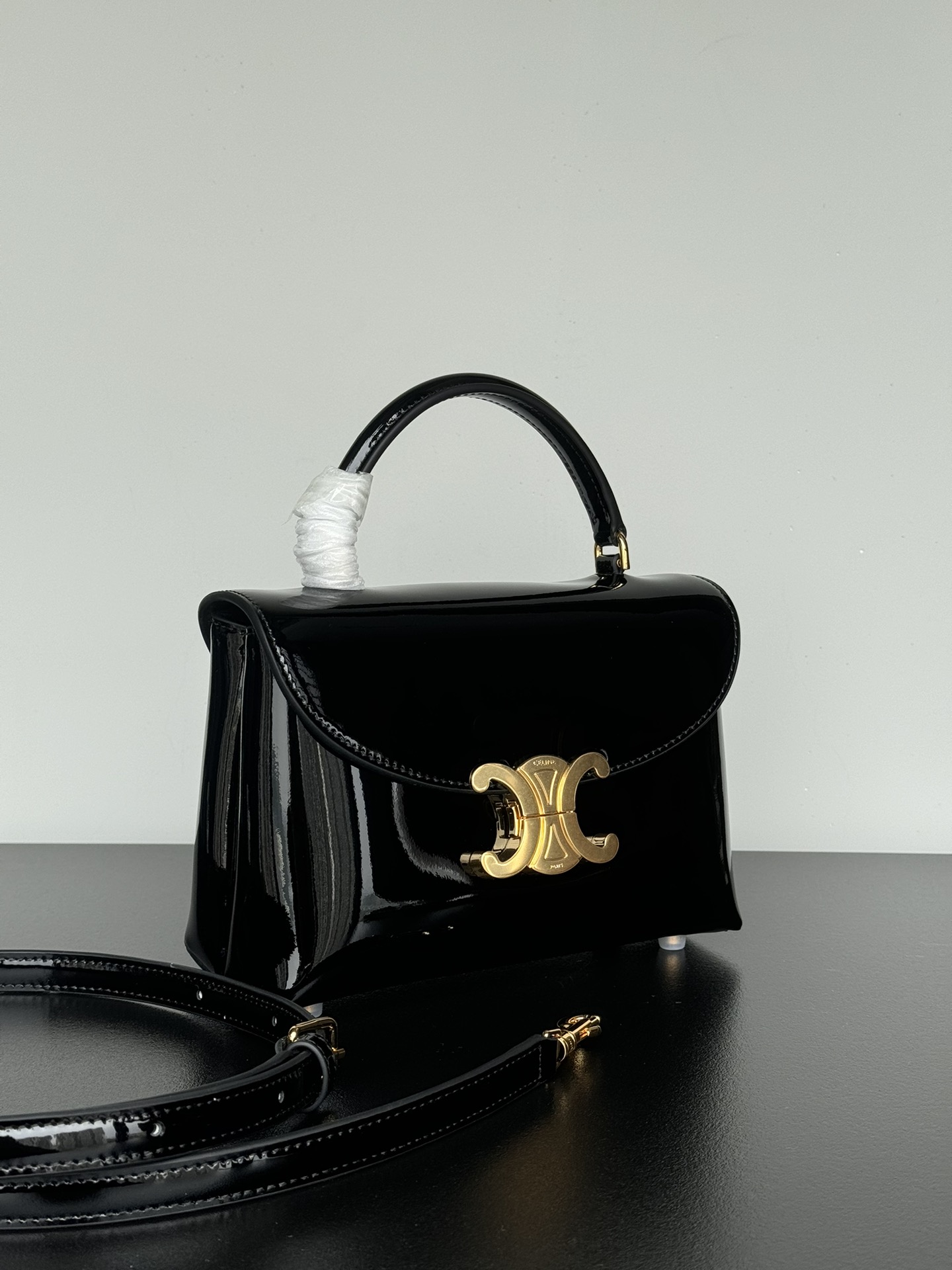 Celine-TEEN NINO patent cow leather handbag