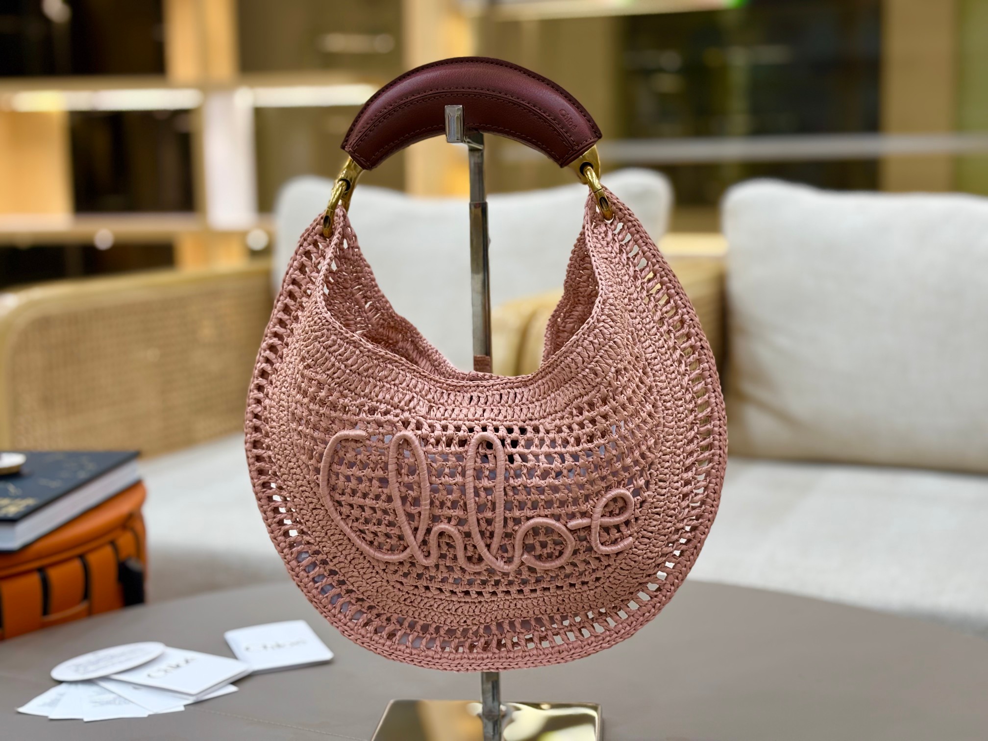 Chloé Summer Banana hobo bag in raffia