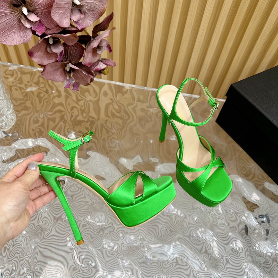Saint Laurent high-heeled sandals-green
